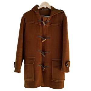 Burberry Wool Duffel Coat Jacket Made in England Size M 100% Wool Unlined